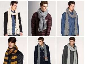 как носить мужской шарф с пальто 