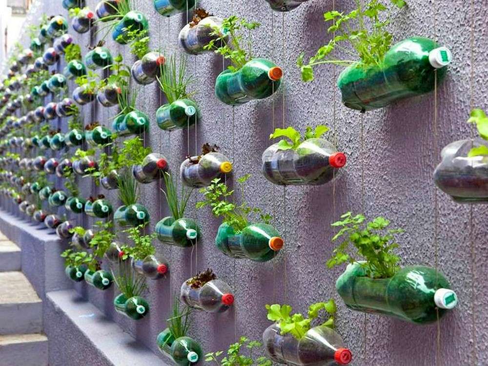 Применение пластиковых бутылок на даче