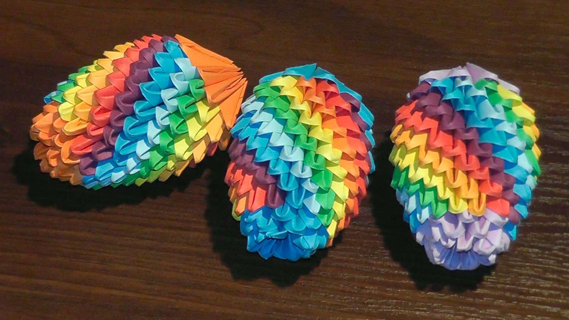 Этапы создания пасхального яйца оригами
