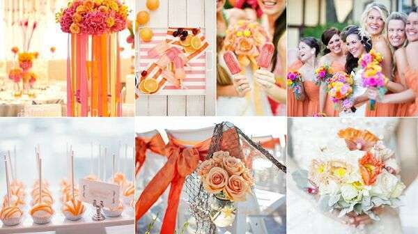 Оранжевый цвет для осенней свадьбы