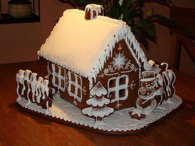 Рождественские пряничные домики: белое тесто