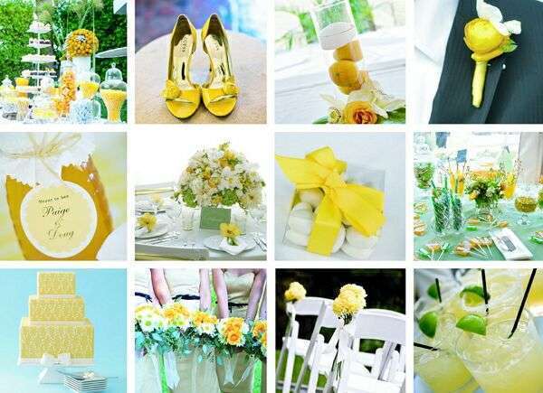 Желтый цвет для летней свадьбы