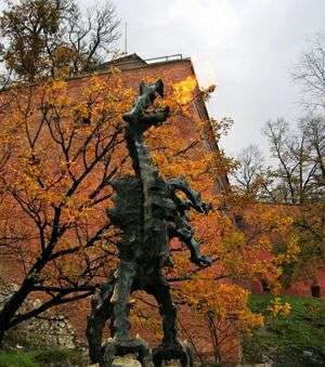 Скульптура Дракону в Вавельском замке