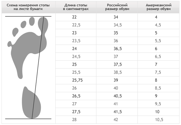 Как измерить размер ноги — по сантиметру. Фото с сайта www.modapoint.ru