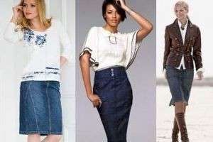 Что носить с джинсовыми юбками разной длины