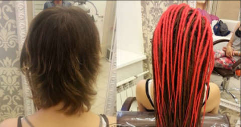Женские дреды: волосы до и после