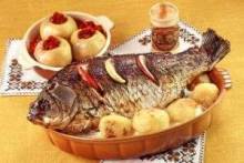 Рыба, запеченная в духовке с картошкой (скумбрия, карп, треска, горбуша)